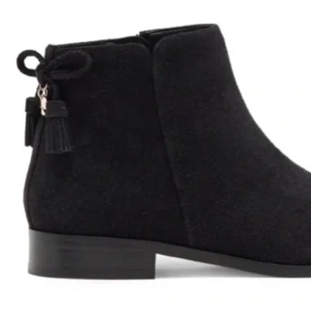 Kate Spade NY Saddle Black Suede Back Bow Tassel boots size 7.5 - Picture 2 of 16